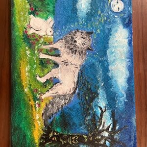 Wolf and Rabbit Canvas Art